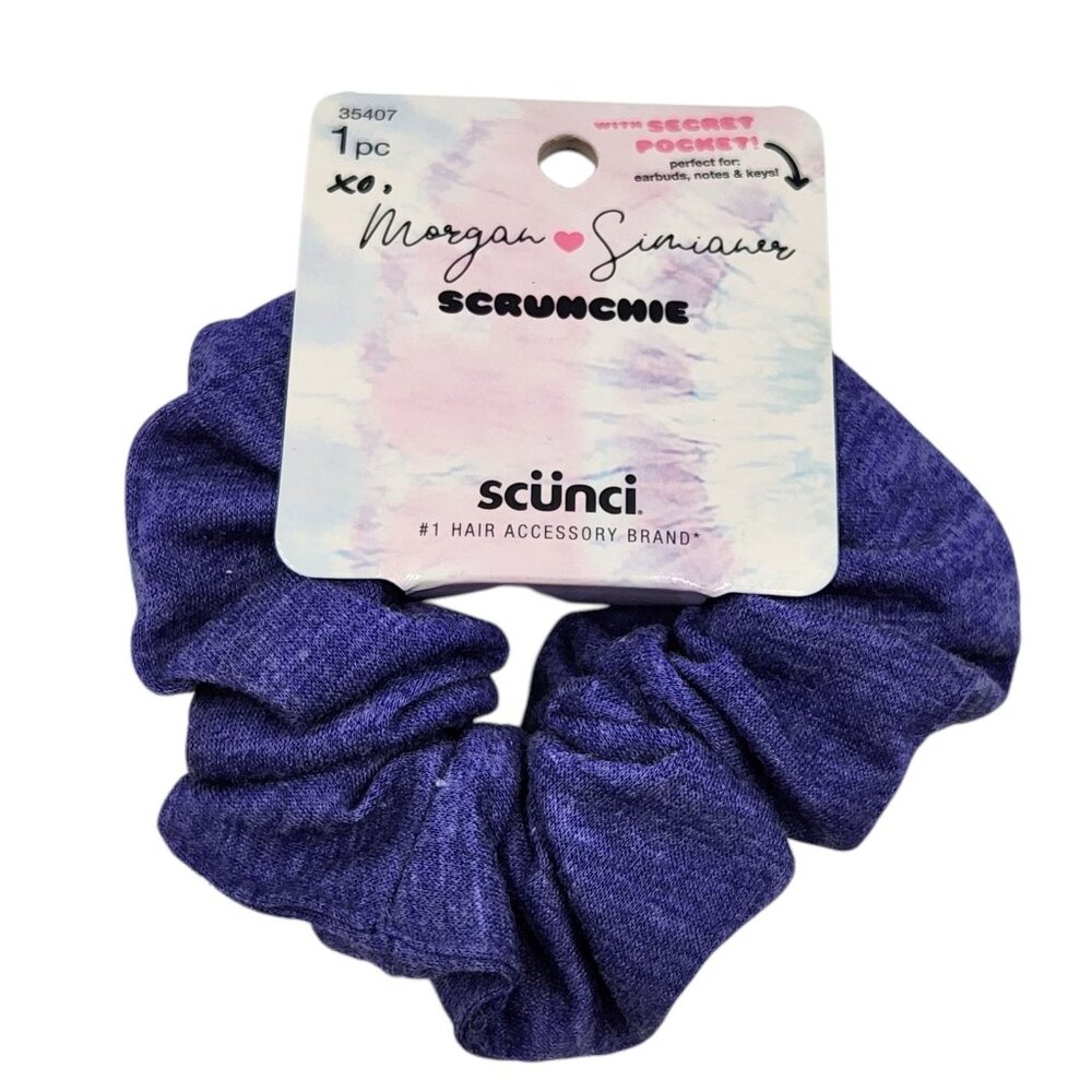 Scunci Morgan Simianer Xo Scrunchie Purple Solid Hair‎ Stretch Jumbo 35407